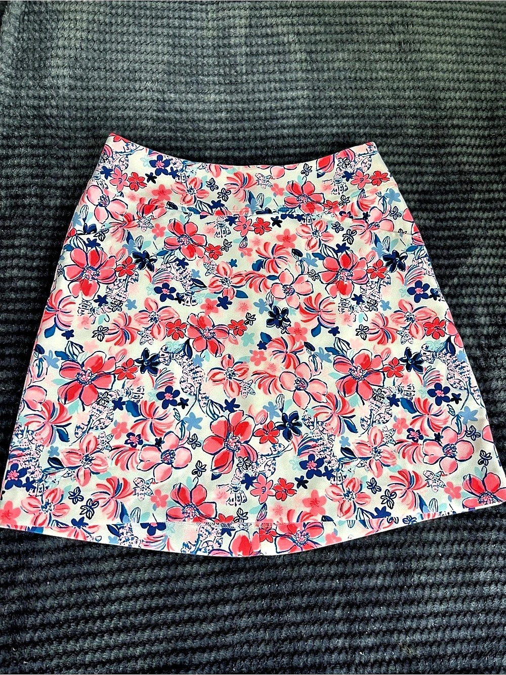 Lilly Pulitzer Floral A-Line Skirt in Pink & Blue